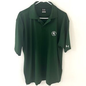 Under Armour Green MSU Michigan State Spartans Lightweight Polo, Size: Large